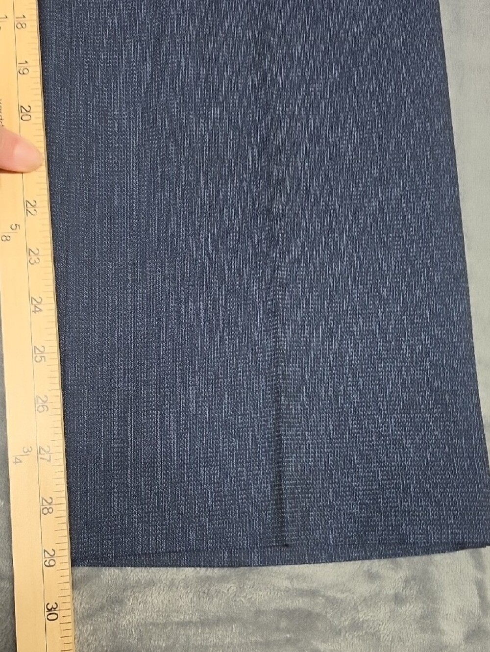 LOFT Navy Textured Straight-Leg Trousers - Picture 4 of 7